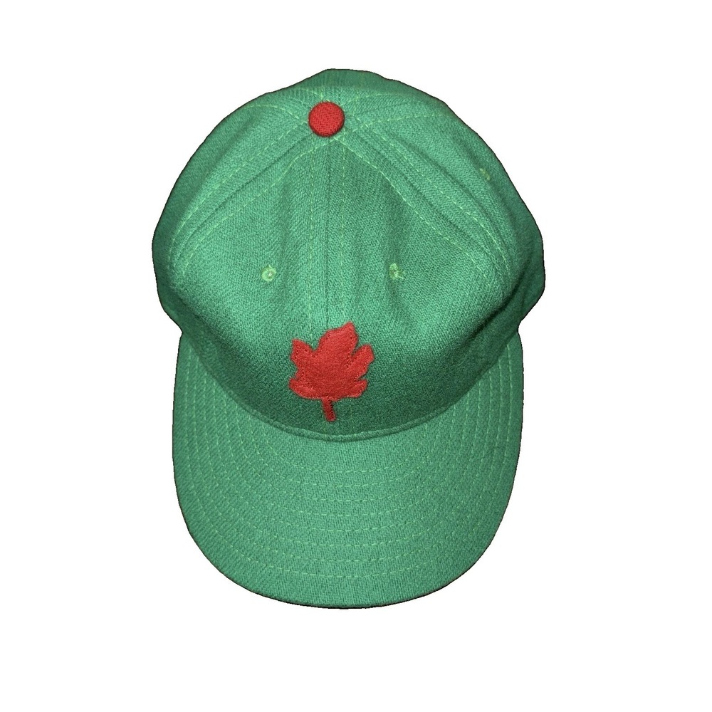 Vancouver Maple Leafs Wool Cap 7 1/8 Ebbets Field Flannels Green Red Felt Logo